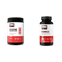 Force Factor Creatine Powder 60 Servis dan Vitamin B Kompleks 60 Capsules Bundle untuk Muscle Gain, Kekuatan, Energi, dan Pemulihan Lebih Cepat