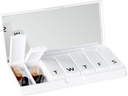 PORT X Polyish Designer Weekly Box Organizer Kotak Pill (Single 1X Daily, Crisp White) Compact, Stylish 7-Day Proplement Case Vitamin Transport 124; Cute Mini Travel Medical Carrier 124; BPA-Free Pilbox Caddy