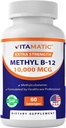 Metil B12 Vitamin (Methylcobalamin) 10.000 mcg - 60 Lozenges - Sumber Superior Vitamin B12 untuk Kesehatan Energi & Nerve