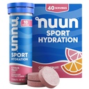 Nuun Sport Electrolite Tablet dengan Magnesium, Kalsium, Potasium, Chloride & Sodium, Gluten Free & Vegan, Citrus Fruit, 4 Pack (40 Servings Total)