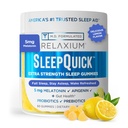 Relaxium Sleep Quick Gummy, Sleep Aid Support, 5 mg Melonatin, Vitamin D- 3, Prebiotic & Probiotic Blend, Gluten & Drug Free Flavor, 60 Gummies