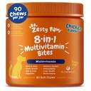 Zesty Paws Dog Multivitamin, Chewable Dog Vitamin and Suppins for Hip & Joints, Skin & Coat, Omega 3 Fish Oil untuk Dogs- Senior & Puppy Multivatin- Chicken- 90ct