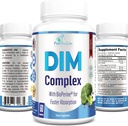 Suplemen DIM - 150mg DiM (diingolylmetana), Brokoli, Calcium D- Glucarate & Bioperin - Hormone balance for Men & Women, Estrogen, Menopause Balance - 60 Capsules