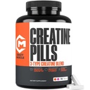 Crazy Muscle Creatine Pills, 5g 3X Pure Creatine Monohydrate, Pre Workout Bulk Mass Gainer, High Absorpsi Mudah untuk Mengambil ThreeAtine 3 Tipe Optimum Performance untuk Lean Growth, 90 tablet