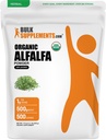 BulkSuppliments.com Organic Alfalfa Grass Powder - Alfalfa Suplemen, Green Superfood Poader - Vegan & Gluten Bebas, 5g per Serving, 500g (1,1 pon) (Paket 1)