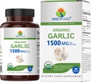 Brieofood Organic Garlic 1500mg, 45 Servis, Vegetarian, Gluten Free, 90 tablet Vegetarian