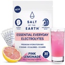 Garam Bumi Premium Zero- Sugar Electrolyte - Dibuat dengan Pink Himalaya Salt - Hidration Powder Pawet 124; Premium Ingregents 124; Keto & Paleo Friendly 124; 30 Sticks, Pink Lemonade