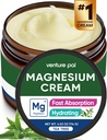 Venture Pal Magnesium Lotion, Topical Magnesium Cream for Sleam, Leg Cramps & Pain, Muscle Relaxation, Calm, Moisturizing Suplemen dengan Coconut Oil, Shea Butter & Hyaluronic Acid, Aman untuk Anak-anak