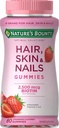 Nature 's Bounty Optimal Solutions Hair, Skin & Nails with Biotin Strawberry Flavored - 80 Gummies, Pack of 5