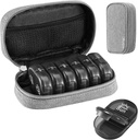 Serfeymi Weekly Travel Pill Organizer 2 Times A Day AM PM Upgraded Black Pill Box 7 Day with Portable Ziper Case, Medicine Organizer for Pills, Vitamin, Suplemen, Fish Oils - Grey 01