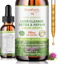 Greenpeople Liver Cleanse Detox & Repair Drops - Liver Suplement w / Milk Thistle Silymarin, Artichoke & Dandelion for Liver Detox & Support- 16x PowerHerb-Nutrients - 1Fl Oz Natural Flavor