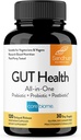 Sandhu 's Gut Health - Prebiotic, Probiotic, Postbiotic & L- Glutamine 124; Digetical Health, Colon, Probiotic Total Suplemen 124; 120 Delared Release Capsules