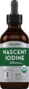 Piping Rock Nascent Iodin Drops Organic 124; 2 fl oz 124; Vegan Liquid Suplemen 126; Non-GMO, Gluten Bebas