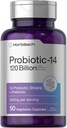 Horbäach Progories 120 Miliar CFU 124; 14 Strain dengan Prestique 124; bagi Perempuan & Men 124; 50 Capsules 12.4; Vegetarian, Non- GMO & Gluten Free Suplemen