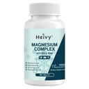 Heivy Magnesium Complex, Magnesium Glycinate, Citrate, Malate, Oxide, Gluconate with Zinc dan Vitamin D3, Magnesium Suplemen untuk Muscle, Nerve Heart, Bone Dupport, Absorpsi Tinggi, 90 Tablet