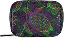 Pill Box Boho Sea Turtle dengan Lotuses dan Mandala 7 Day Cell Case Pill Organizer Bag dengan Zipper Portable Weekly Vitamin Medicine Suplement Hoder Pouch