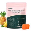 Airboy Feminine Balance Gummies - Pineapple Gummies Perempuan - Vaginal Progetic Gummy - Dukungan Imune, Vaginal Flora Keseimbangan - 60 Gummies