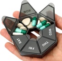 Pill Organizer, Pill Box, Kasus Pil Kecil, Medicine Pill Organizer 1 Waktu sehari, Weekly Pill Organizer, Pill Container, Pill Hoder, Daily Pill Organizer Travel Organizer Pill 7 Hari (Hitam)
