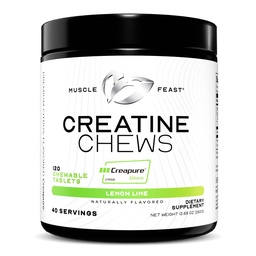Muscle Feast Creapure Creatine Monohydrate Chewables, Lemon Lime, 120 Tabs