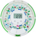 Pelontar Pil Otomatis bagi Alarm dengan Alarm, Kunci 28- Hari Pengubah Obat-obatan, 6 Templat Dosage, Suara & Alerts & Kunci untuk Vitamin, Supplemen (Clear Lid)