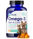 Omega 3 Fish Oil for Small Dogs & Cats - Pet Fish Oil Suplement with DHA & EPA Fatty Acids for Healthy Skin and Coat - Improve Shedding & Relieves Dry, Itchy Skin - 500mg - 120 Capsules
