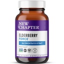 New Chapter Vegan Elderberry Capsules dengan 64x concenderberry Black Elderberry + Black Currant untuk Comprehensive Ammune Dukungan, Proyek Non-GMO Diverifikasi, Gluten Bebas, Serdeed Vegan, 30 Count