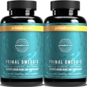 Suplemen Minyak Ikan Bayaran Primal Omega 3, 30 Pelayan Gels Soft Capsules w / 1000mg EPA + DHA Suplemen, Tidak Ada Ikan Burps Non- GMO Omega 3 Fatty Acid, 2 Pack
