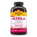Negara Hidup Acerola Vitamin C Kompleks, 500mg, Chewable Berry Flavored Wafers, Support Immune Health, 180 Wafers, Certified Gluten Bebas oleh GFCO, Sertifikasi Vegan oleh AVA