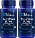 Ekstensi Hidup Melonalin IR / XR, 120 Kapsul (Paket 2) - Langsung & Extended- Rilis selama 7 Jam Dukungan Waktu Malam - Tetap Tidur Sepanjang Malam - Non-GMO, Gluten- Bebas