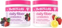 Belli Welli Daily Fiber Supplement Bundle with Collagen, Progetic & Electrolytes - Strawberry Lemonade & Wild Berry Flavors - Support Divalry, Gut Saldo, & Debloating - 32 Servings