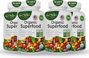 Organik Superfood Greens Fruits and Vegies Complex - Best Dietary Suplement with 14 Greens and 14 Fruits & Vegetable with Alfalfa & Antioksidant Organic Ingredices None-GMO 240 Capsules