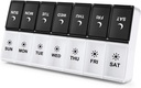 DANYING Large Pill Organizer 2 Kali sehari, Weekly Box Per AM PM Case, Day Night Container 7 Vitamin Kasus Dua kali