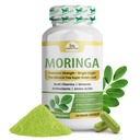 Veda Moringa Leaf Capsules 1000mg, 120 Count - Murni Raw Moringa Oleifera Powder Daun Suplemen Makanan Super Hijau - Boosts Energi, Kesehatan, Wellsing & Antioksidants Kaya