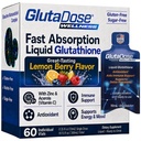 Liquid Glutathione Suplemen, Lemon Berry Flavored Acerola Energy Booster w / Zinc, Daily Vitamin & Mineral, Formasi Gula Nol, Automatis- Ammune Dukungan untuk Dewasa, 0.34 fl oz, Paket 60