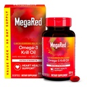MegaRed Antartika Krill Oil 500mg Omega 3 Acid Attery Suplement, EPA & DHA Krill Oil Softgels (90cnt Box), Astaxanthin, Persediaan Kesehatan Jantung dengan Tanpa Rasa Minyak Ikan