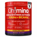 Oh! Tambahan Amino Accids Mino. Berry Blast, Stimulant-Free Powder. Semua 9 EAA, BCAAs dan Amino Sempurna untuk Kerja, Amino Energy, dan untuk membangun Otot, dan Perbaiki Lebih Cepat.