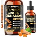 6in1 Liquid Turmeric Curcumin dengan Ginger, Berberine Extract, Ceylon Cinnamon, Bitter Melon, Black Pepper - Drops Extract - 2FL oz - 60 Servings