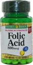 Nature 's Bounty Folic Acid 800 mcg Tablet Maksimum Kekuatan 250 ea (Paket 5)