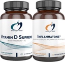 Design untuk Health Vitamin D Supreme + Inflammaton Bundle - Vitamin D3 5000 IU + 2000mcg Vitamin K dengan Enzyme Botanical Blend ke Procumtial Inflamatory Inflamory Response - 2 Produk