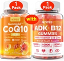NEVISS 1 Pack CoQ10- 250mg Filled Gummies + 1 Pack Vitamin ADK dengan B12 Gummies