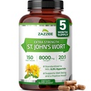 Zazzee Extra Strength St. John 's Cort 20: 1 Ekstraksi, 8000 mg Kekuatan, 0.3% Hypericin, 150 Vegan Capsules, 5 Bulan Supply, konsentrasi, Standardized 20X Ekstraksi, 100% Vegetarian, NON-GMO, All-Natural
