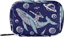 Galaxy Whale Astronaut Pill Box 7 Day Pill Case Travel Pill Organizer Bag dengan Zipper Portable Case Compact Size for Vitamin Suplemen Hoder