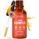 Vitamin B Complex Liquid Drops - Kekuatan Formula B9, Maximizes Absorpsi & Boosts Energy - B1, B2, B5, B6, B9, B12 - Natural Vegan Suplemen Support untuk kekebalan tubuh (B Complex)