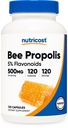 Nutricost Bee Propolis Supplemen w / 5% Flavonoid (500mg / 120 Capsules)