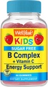Welly Kids Vitamin B Complex Sugar Free Gummies 124; dengan Vitamin C, Folic Acid 124; Immune dan Dukungan Energi 124; Strawberry Flavor 124; 60 Count