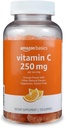 Basics Vitamin C 250 mg Gummies, Orange, 150 Count (2 per Serving), Imune Kesehatan (sebelumnya Solimo)