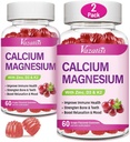 Kalsium Magnesium Zinc Gummies dengan Vitamin D3 & K2, Absorpsi Tinggi Magnesium Glycinate Pottasium untuk Imune dan Tenang Mood, Grape Flavor 120 Gummies