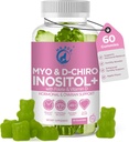 Inositol Gummies PCOS with Folate & Vitamin D - Myo & Dro Inositol Blend, 40: 1 Rasio, 60 Apple Flavor Gummies