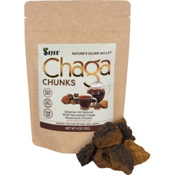 Sayan Siberian Pure Raw Chaga Mushroom dengan Black Top Crust 4 Oz / 113 g - Premium Wildlant Tea Antioksidant Harured for Immune Dupport, Focus and Digetical Health - Non-GMO