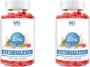 VITA GLOBE Citrate Gummies - 50mg Daily Zinc Supplemen 124; Imune System & Skin Health Support 12.4; Vegan, Non-GMO Chewable Gummy Vitamin for Dewata & Anak - 96 Cacah (Paket 2)